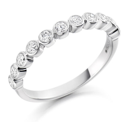 Ring - Round brilliant cut diamond half eternity ring, 0.50ct  - PA Jewellery