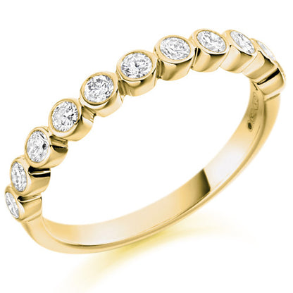 Ring - Round brilliant cut diamond half eternity ring, 0.50ct  - PA Jewellery