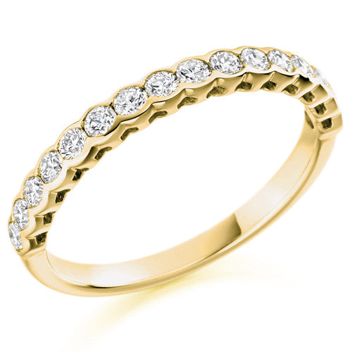 Ring - Round brilliant cut diamond half eternity ring, 0.50ct  - PA Jewellery