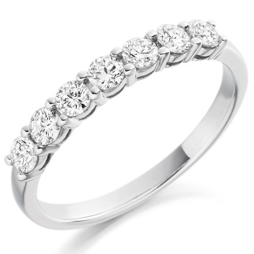 Ring - Round brilliant cut diamond claw set half eternity ring, 0.50ct  - PA Jewellery