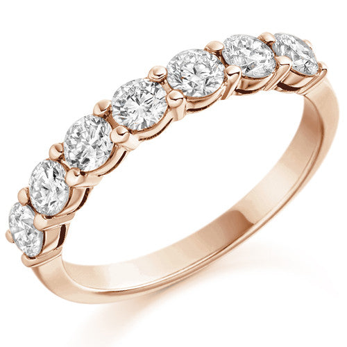 Ring - Round brilliant cut diamond claw set half eternity ring, 1.00ct  - PA Jewellery