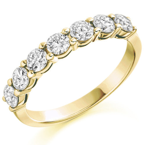 Ring - Round brilliant cut diamond claw set half eternity ring, 1.00ct  - PA Jewellery