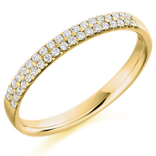 Ring - Round brilliant cut diamond double row half eternity ring, 0.25ct  - PA Jewellery