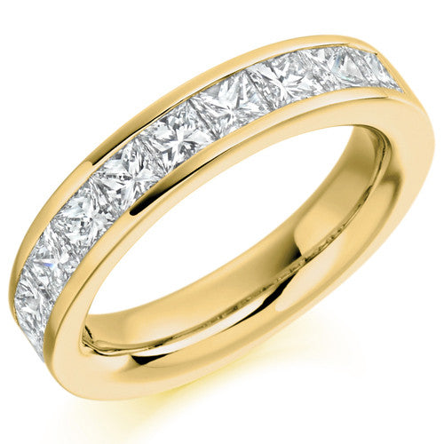 Ring - Princess cut diamond channel set half eternity ring, 2.00ct  - PA Jewellery