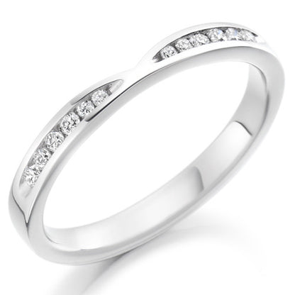 Ring - Diamond set shaped band ring, 0.18ct  - PA Jewellery