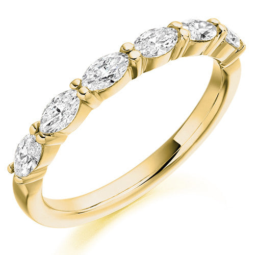 Ring - Marquise cut diamond half eternity ring, 0.60ct  - PA Jewellery