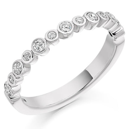 Ring - Round brilliant cut diamond half eternity ring, 0.30ct  - PA Jewellery