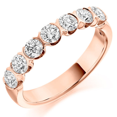 Ring - Round brilliant cut diamond half eternity ring, 1.00ct  - PA Jewellery