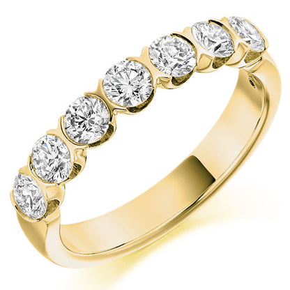 Ring - Round brilliant cut diamond half eternity ring, 1.00ct  - PA Jewellery