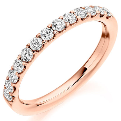 Ring - Round brilliant cut diamond micro claw set half eternity ring, 0.50ct  - PA Jewellery