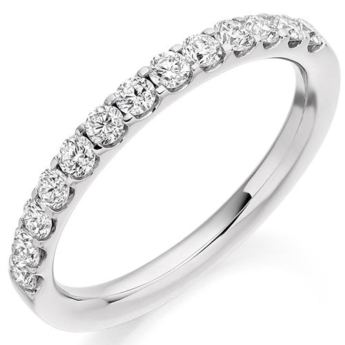 Ring - Round brilliant cut diamond micro claw set half eternity ring, 0.50ct  - PA Jewellery