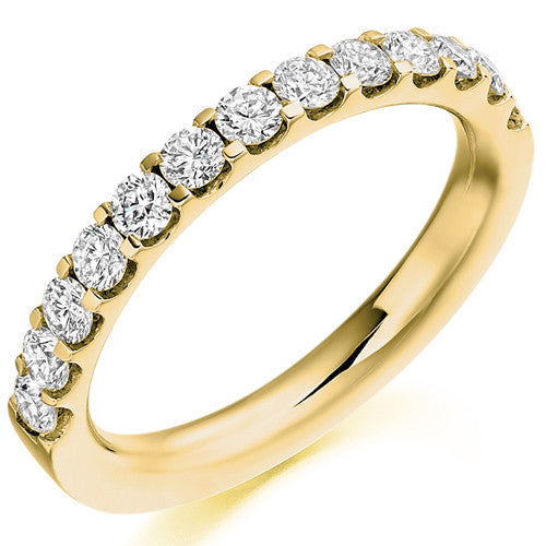 Ring - Round brilliant cut diamond micro claw set half eternity ring, 0.75ct  - PA Jewellery