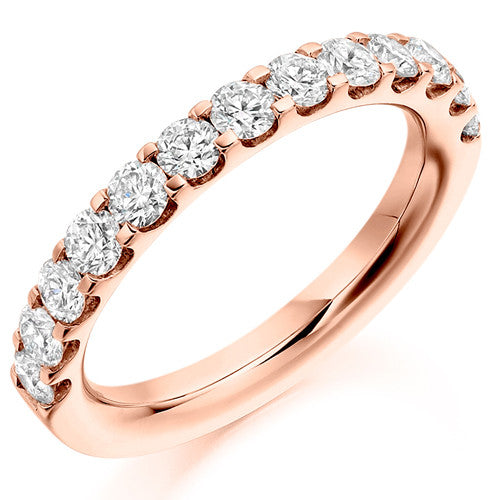 Ring - Round brilliant cut diamond micro claw set half eternity ring, 1.00ct  - PA Jewellery