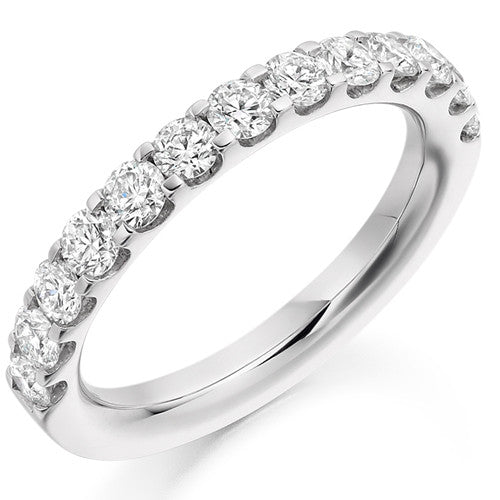 Ring - Round brilliant cut diamond micro claw set half eternity ring, 1.00ct  - PA Jewellery