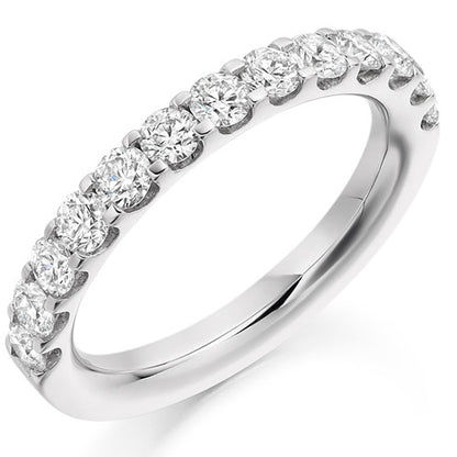 Ring - Round brilliant cut diamond micro claw set half eternity ring, 1.00ct  - PA Jewellery