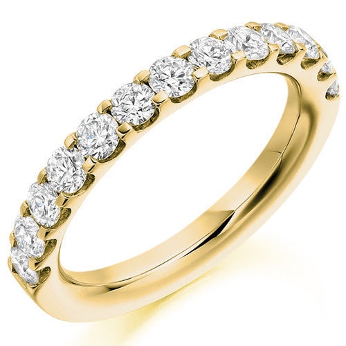 Ring - Round brilliant cut diamond micro claw set half eternity ring, 1.00ct  - PA Jewellery