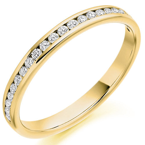 Ring - Round brilliant cut diamond channel set half eternity ring, 0.25ct  - PA Jewellery