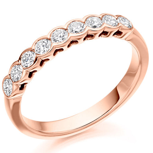 Ring - Round brilliant cut diamond half eternity ring, 0.50ct  - PA Jewellery