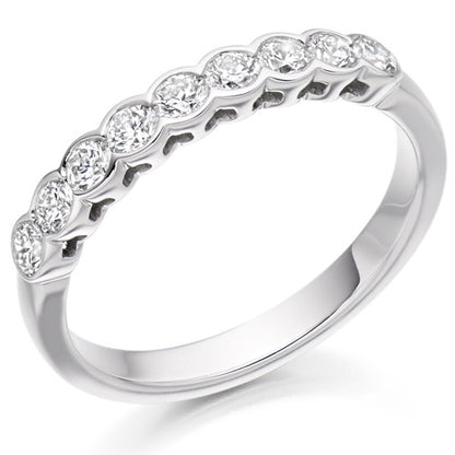 Ring - Round brilliant cut diamond half eternity ring, 0.50ct  - PA Jewellery