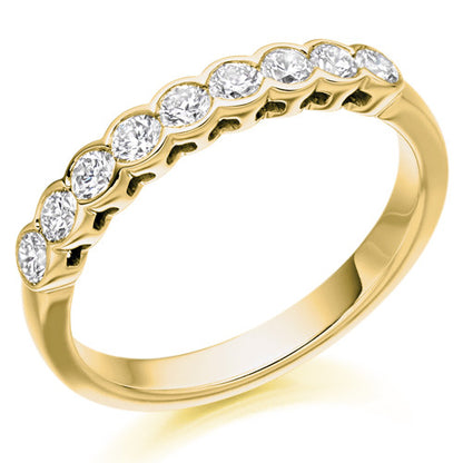 Ring - Round brilliant cut diamond half eternity ring, 0.50ct  - PA Jewellery