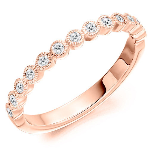 Ring - Round brilliant cut diamond half eternity ring, 0.25ct  - PA Jewellery