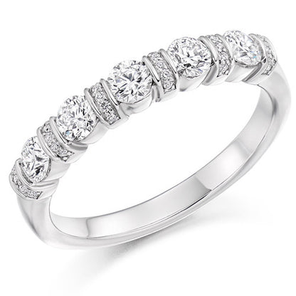 Ring - Round brilliant cut diamond band ring, 0.60ct  - PA Jewellery