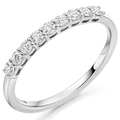 Ring - Round brilliant cut diamond claw set half eternity ring, 0.33ct  - PA Jewellery