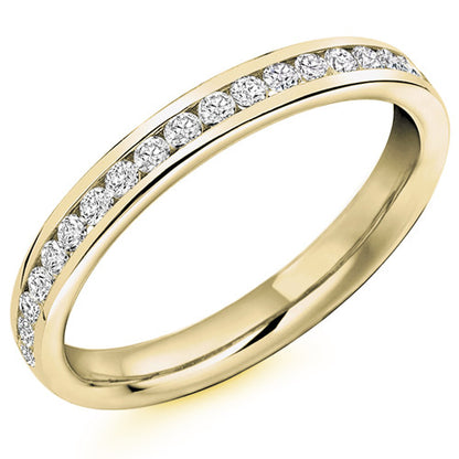 Ring - Round brilliant cut diamond channel set half eternity ring, 0.33ct  - PA Jewellery