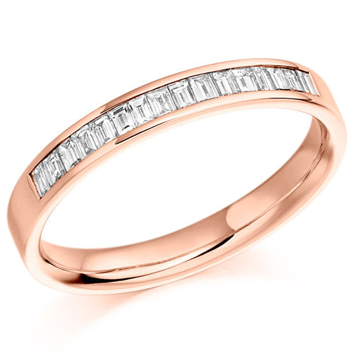 Ring - Baguette cut diamond channel set half eternity ring, 0.33ct  - PA Jewellery