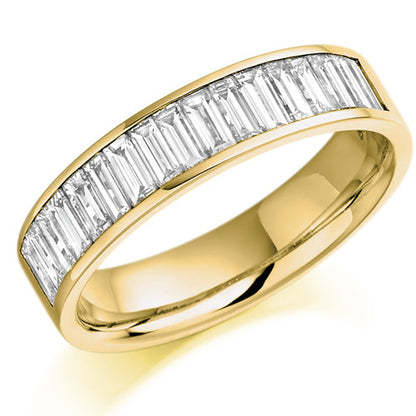 Ring - Baguette cut diamond channel set half eternity ring, 1.00ct  - PA Jewellery