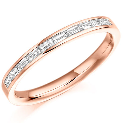 Ring - Baguette cut diamond channel set half eternity ring, 0.30ct  - PA Jewellery