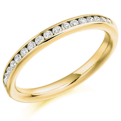 Ring - Round brilliant cut diamond channel set half eternity ring, 0.33ct  - PA Jewellery