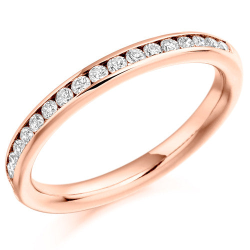 Ring - Round brilliant cut diamond channel set half eternity ring, 0.33ct  - PA Jewellery