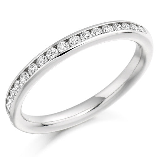 Ring - Round brilliant cut diamond channel set half eternity ring, 0.33ct  - PA Jewellery