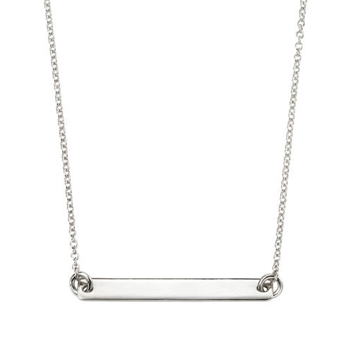 Engravable plaque necklace in silver