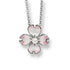 Neckwear - Dogwood flower pendant and chain with enamel and pearl in silver  - PA Jewellery