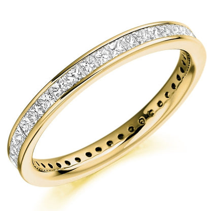 Ring - Princess cut diamond channel set full eternity ring, 1.00ct  - PA Jewellery