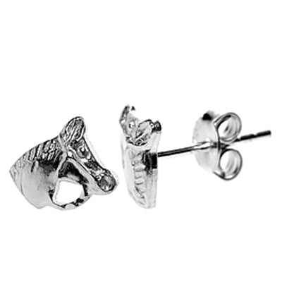 Horse stud earrings in silver