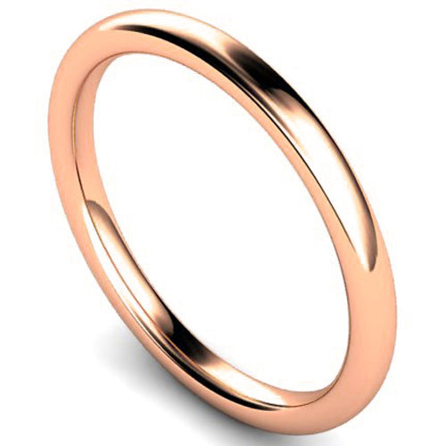 Slight court profile wedding ring in rose gold | 2mm width