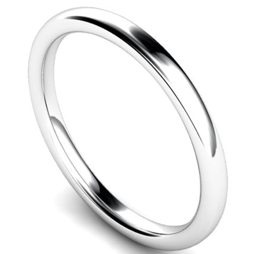 Slight court profile wedding ring in platinum | 2mm width