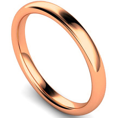 Slight court profile wedding ring in rose gold | 2.5mm width