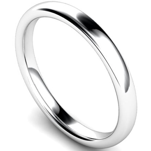 Slight court profile wedding ring in platinum | 2.5mm width