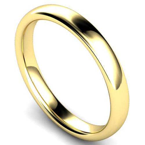 Slight court profile wedding ring in yellow gold | 3mm width