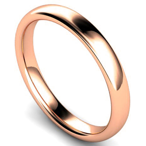 Slight court profile wedding ring in rose gold | 3mm width