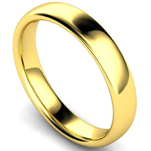 Slight court profile wedding ring in yellow gold | 4mm width