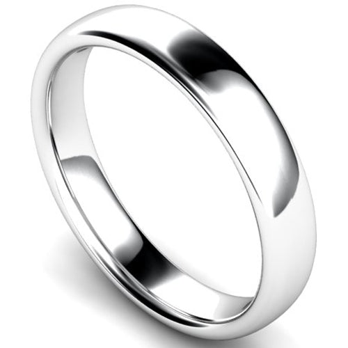 Slight court profile wedding ring in platinum | 4mm width