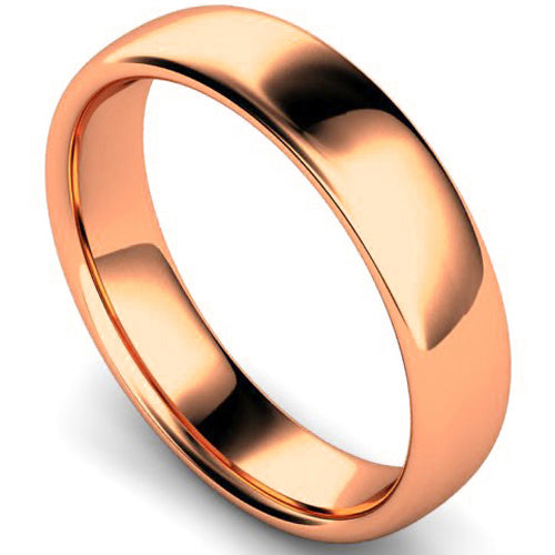 Slight court profile wedding ring in rose gold | 5mm width