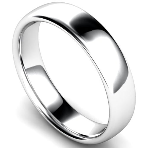 Slight court profile wedding ring in platinum | 5mm width