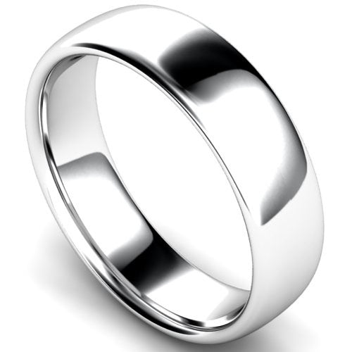 Slight court profile wedding ring in platinum | 6mm width