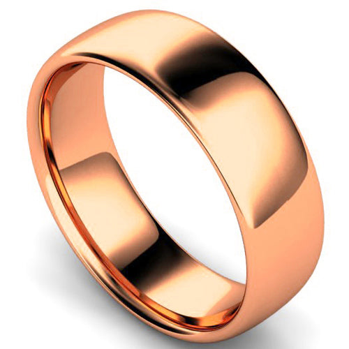 Slight court profile wedding ring in rose gold | 7mm width